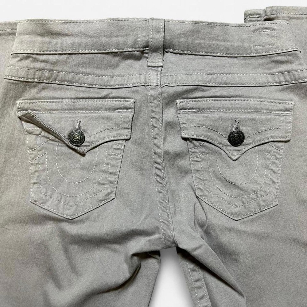 True Religion Womens Gray Skinny Jeans Low Rise Flap Pocket Made in USA Size 27 - Picture 5 of 8